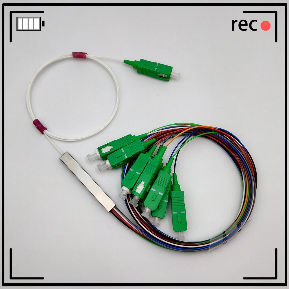 10pcs PLC 1X2 1X8 1x16 Splitter SC/APC Single Mode 0.9mm Steel Tube Fiber Optic Tool FTTH Optical Fiber Connector