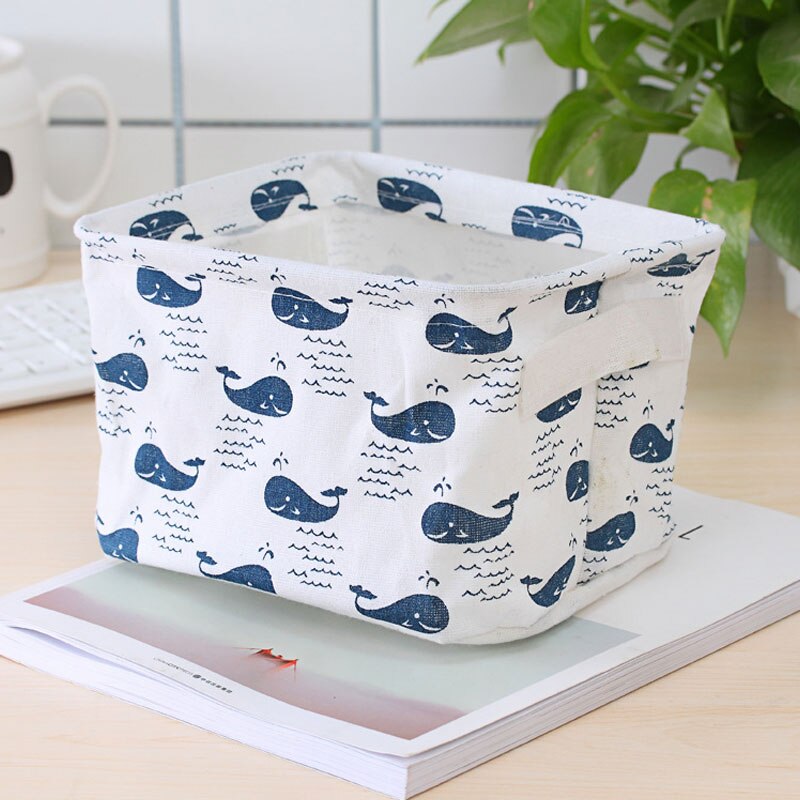 Ménage pliable coton grande capacité jouet de lavage vêtements sales panier de rangement articles de toilette tissu boîte de rangement articles divers stockage: whale