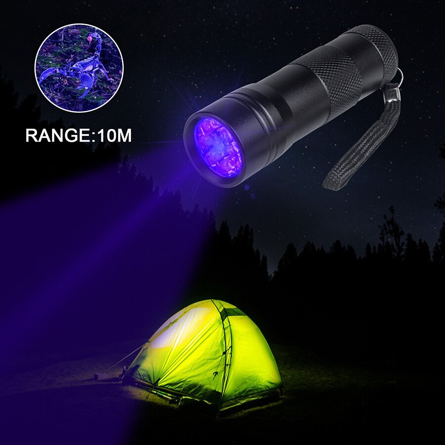 12 LEDs 395nm UV Handheld Flashlight Black Light Ultraviolet Urine Detector Torch linterna For Dog/Cat/Pet Urine & Dry Stains