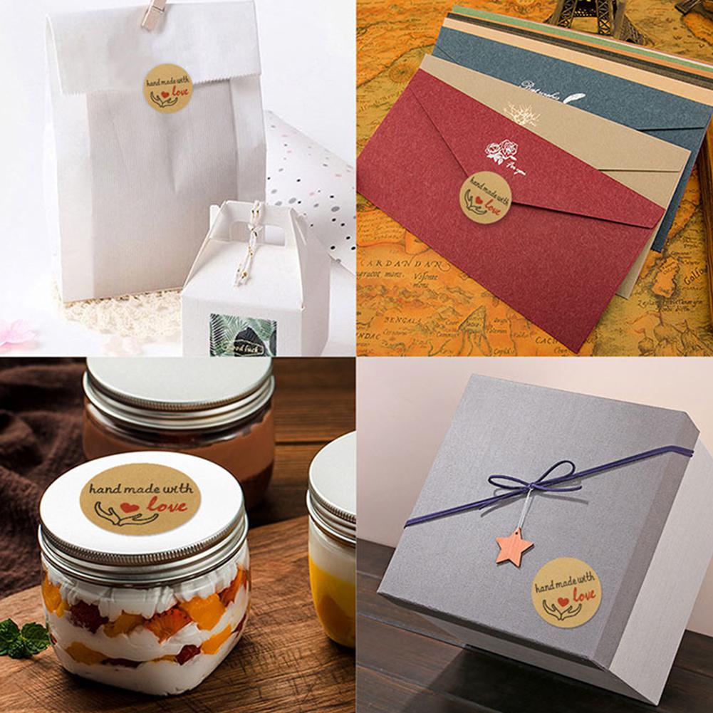 1 Roll Of Cake Sticker Kraft Paper Letter Printing Baking Cake Label Sticker