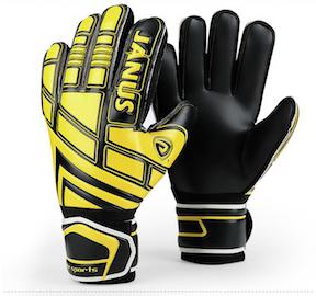 Janus Adulto Bambino Professionale guanti Da Portiere di Calcio Dito di Protezione Guanti Portiere di Calcio Obiettivo Custodi di Formazione Guanti JA390: yellow black / size 10