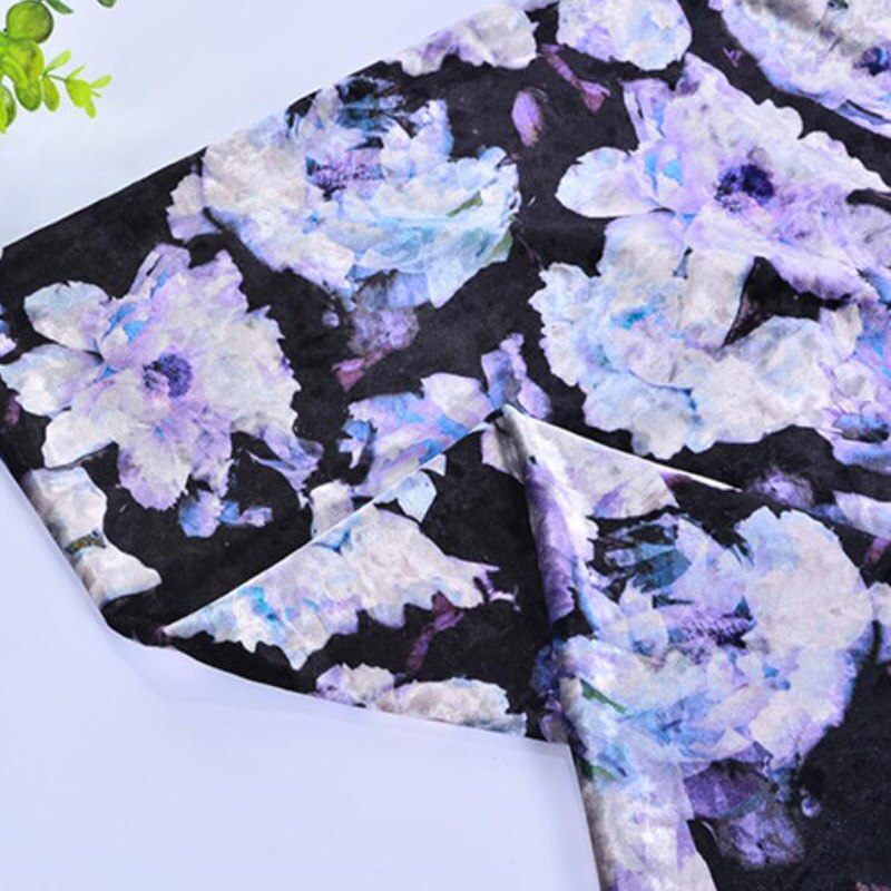 Velvet Dress Print Fabric Cloth Gorgeous Fabric Velvet Pajamas Dress Clothes Glossy Soft Velvet Home Textile Curtain