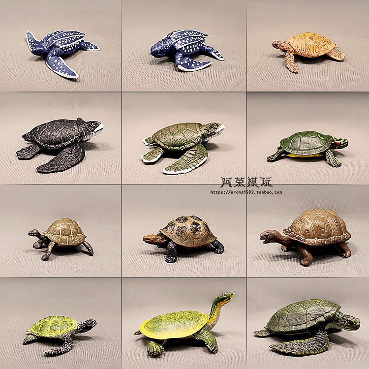 Miniaturen Sea Animal Model Lederschildpad Rode Oren Schildpad Land Schildpad Oceanen Wereld Aquarium Decor Action Figures Beeldjes Speelgoed