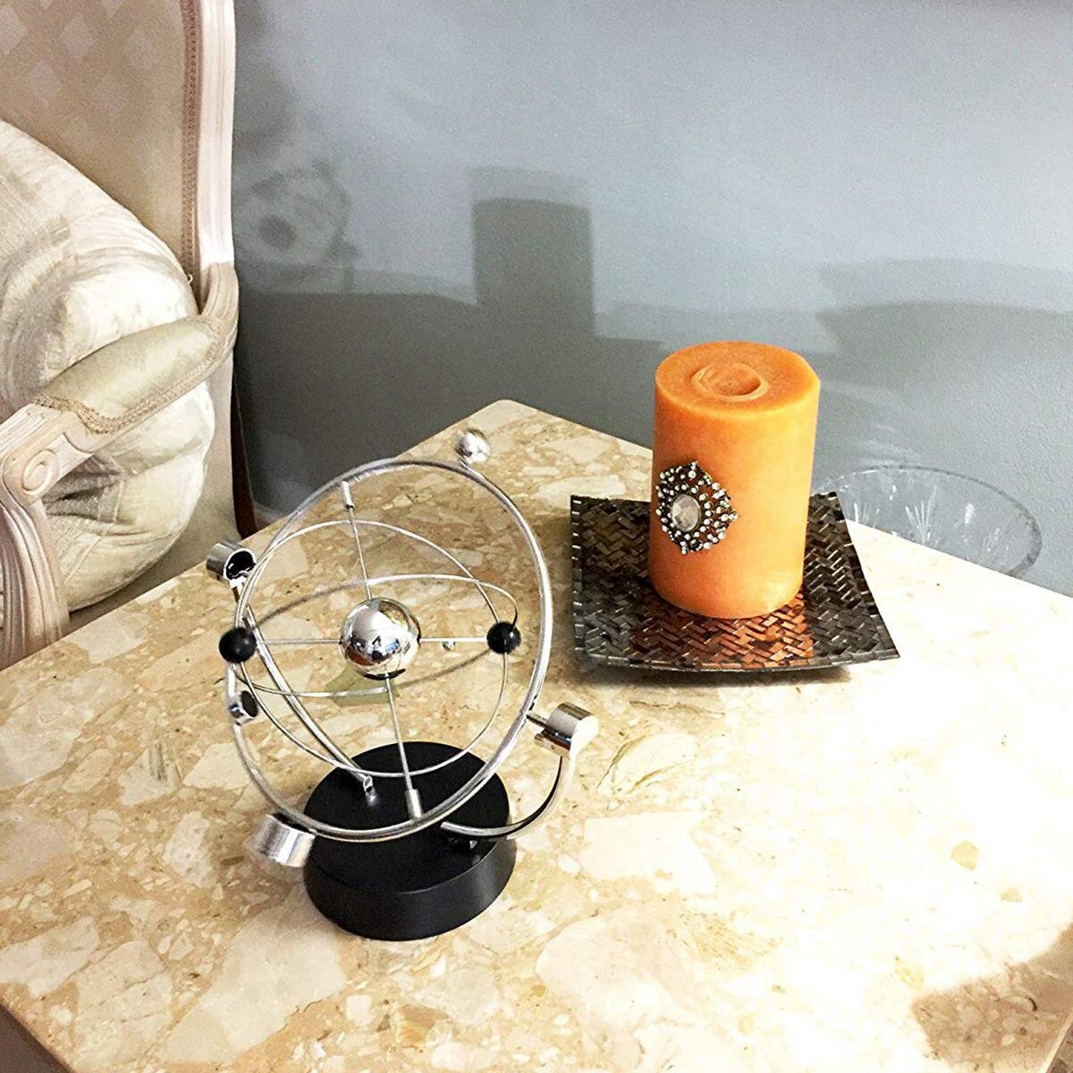 Perpetual Motion Desk Sculpture Model Desk Decoration Set Kinetic Art Galaxy Planet Balance Mobile - Magnetic Executive Office H