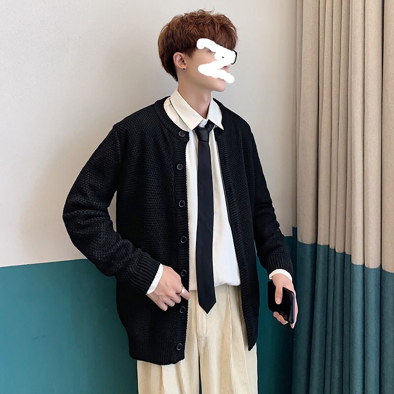 Mens Knit Winter Coats for Korean Trends Cardigan  – Grandado