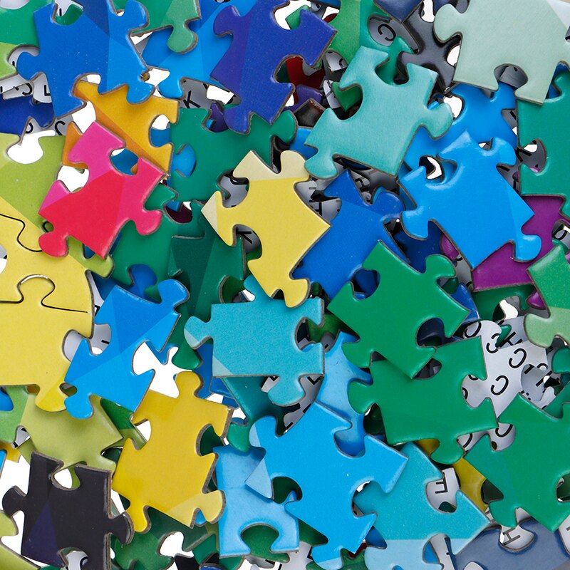 1000 Pcs/Set Rainbow Round Jigsaw Puzzle Colorful Geometrical Photo Adult Kids