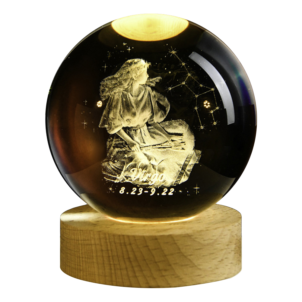 Usb 3d Kristallen Bol 12 Constellatie Led Nachtlampje Decor Lichtgevende Projectoren Slaapkamer Decor Nachtlampgeschenken Voor Kinderen Paar