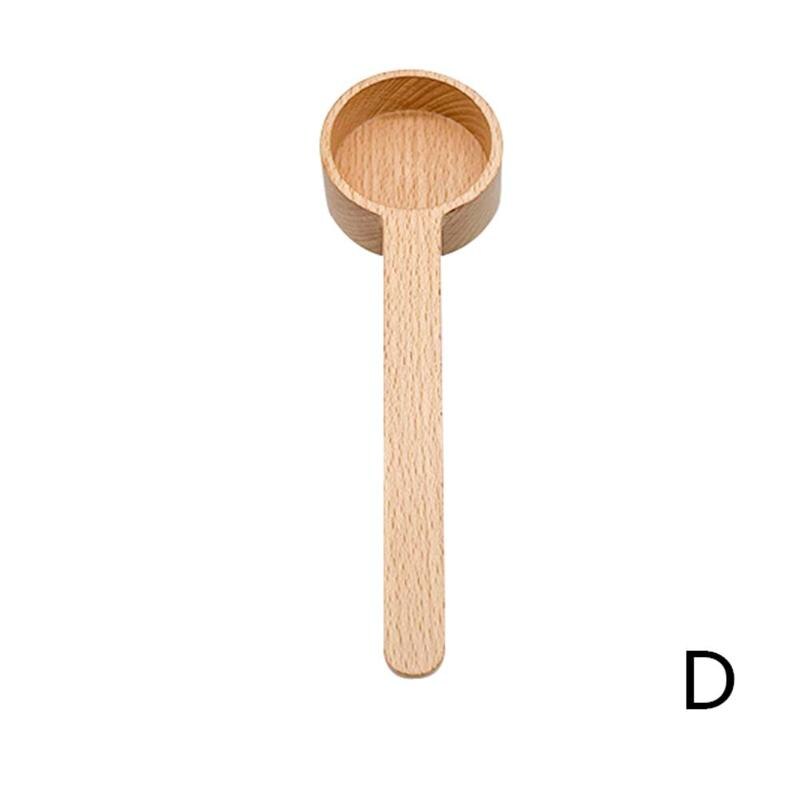 Baki Y9X3 cuillère à mesurer en hêtre noir, manche court en bois, Long outil de cuisine, ménage café assaisonnement cuillère Baki Y9X3: D