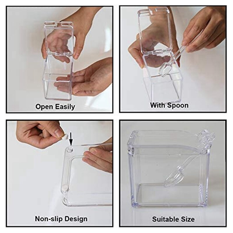 Großhandel Salz und Zucker Gewürz glas Gewürz glas mit Löffel rundes Vorrats gla