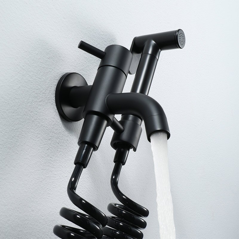 Ecofresh Badkamer Douche Bidet Wc Messing Sproeier Bidets Zwarte Moslim Douche Bidet Kraan Wall Mount Wasmachine Kranen
