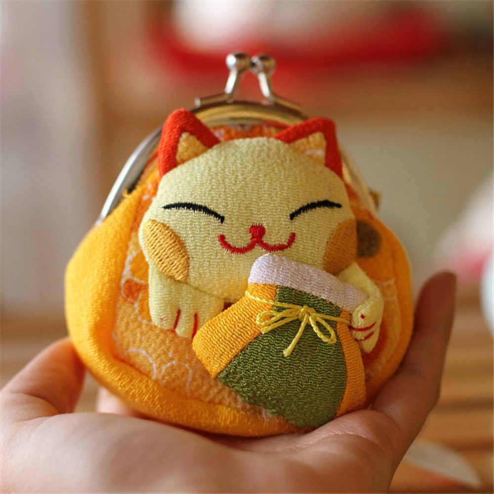 Portamonete giapponese Maneki Neko fortuna gatto portamonete carino multicolore fortunato gatto chiusura pochette mini hasp portafogli regali