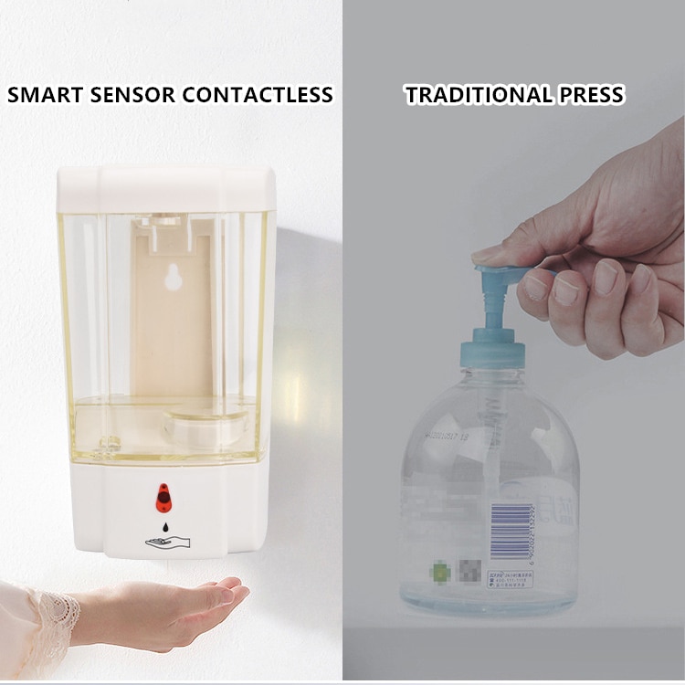 900ML Automatic Sensor Hand Disinfection Machine Touchless USB Recharge Wall Mounted Soap Dispenser Hand Cleaner