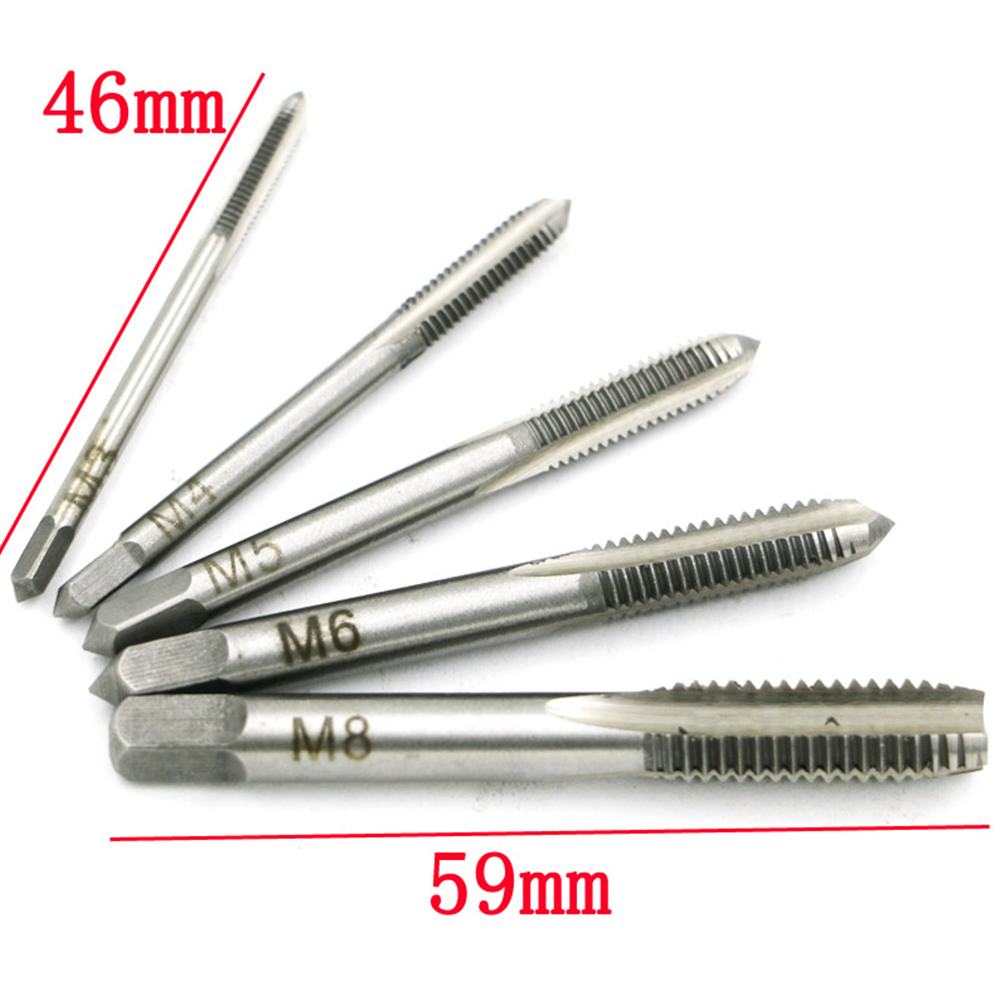 Blechschraube Gewinde Metric Stecker Wasserhähne 5pc HSS Titan Maschine Hand Tippen 3mm 4mm 5mm 6mm 8mm -M8 set Hand Schleifen Carving Werkzeug