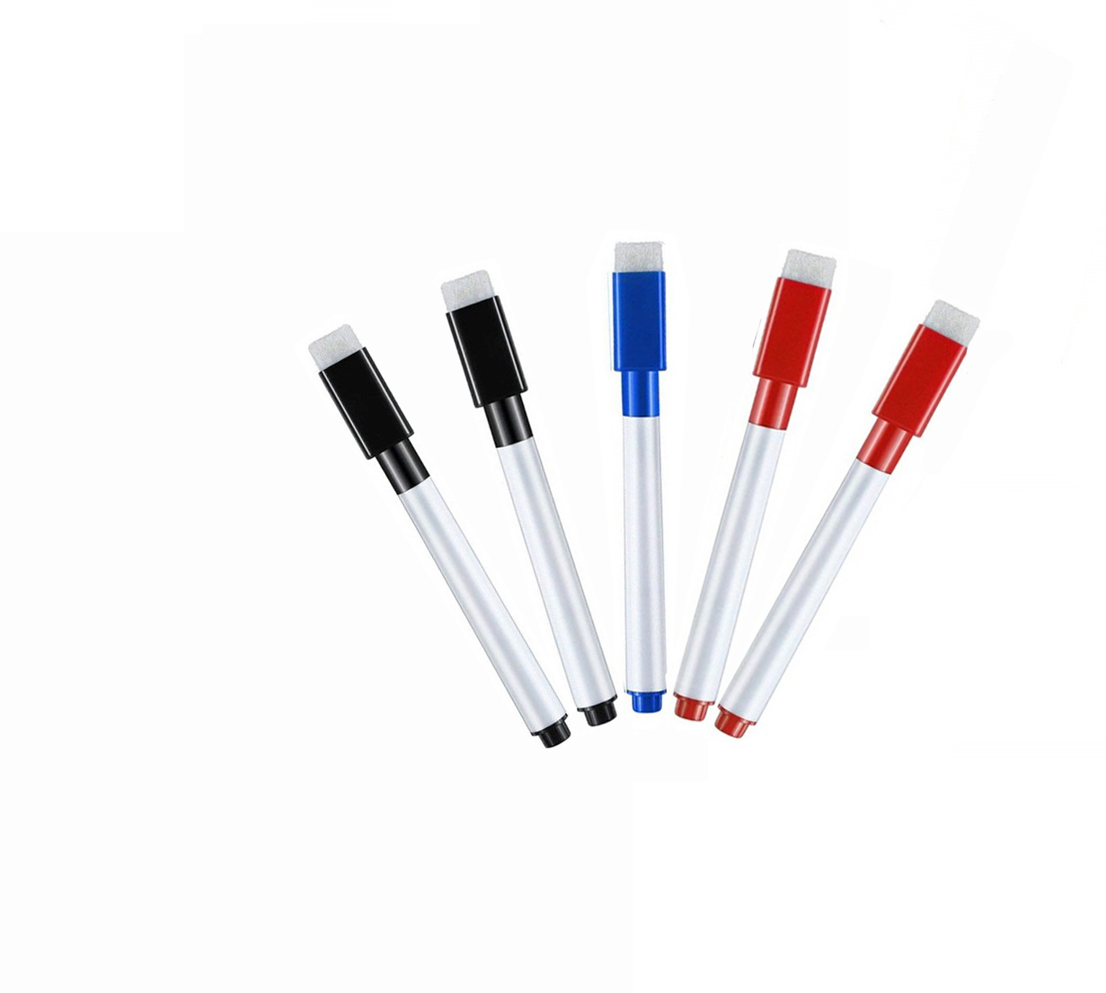 5pcs Magnetische Whiteboard Marker Pen White Board Pen Uitwisbare Fijne Penpunt Pen met Gum Rubber Magnetische Pen Borstel Koelkast magneten: styleA