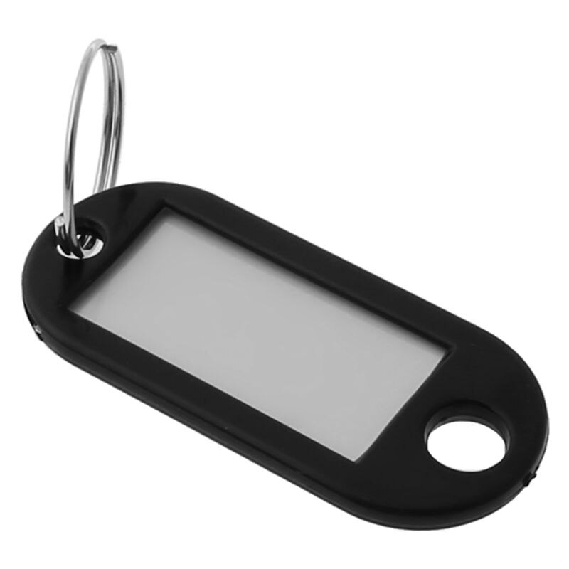 50Pcs Key Id Tag Bagage Bagage Naam Label Kaart Met Split Ring Sleutelhanger F3MD