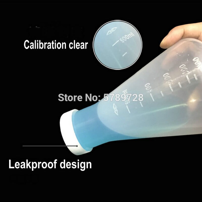 1set Laboratory Plastic erlenmeyer flask conical container bottle with screw cap, including 100ml 250ml 500ml each one piece