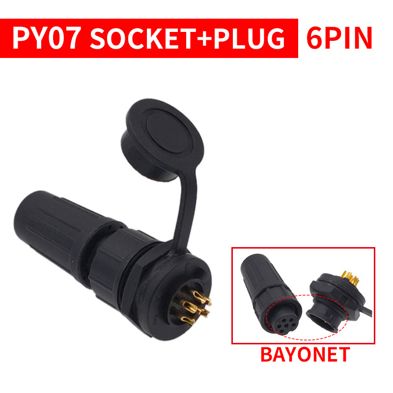 1Stck PY07 Z108 Hintern Anschlüsse Wasserdichten Stecker Kunststoff Steckdose IP67 Bajonett Gewinde 2Stift 3Stift 4Stift 5Stift 6Stift 7Stift 8Stift: Elfenbein