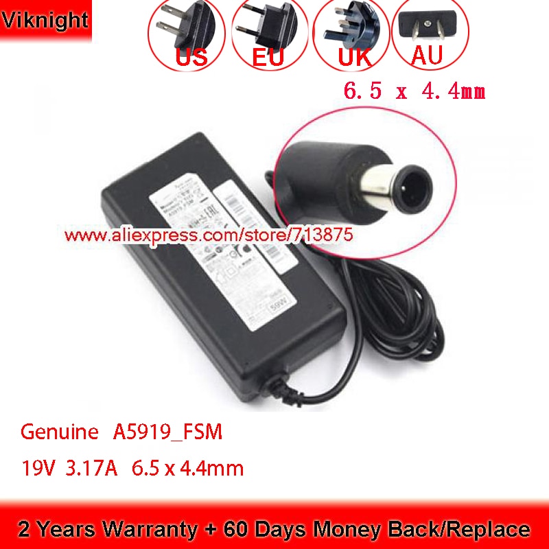 Genuine 19V 3.17A AC Adapter for Samsung A5919-FSM A5919 FSM A5919_FSM UE32J4500 UE32J4510 32 TV 32J5003 UN32J5003AF UE32J4000