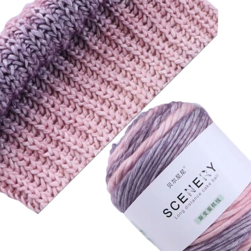 100g Hand Knitting Cake Yarn Gradient Ombre Colorful Crochet Woven DIY Thread: 6EE703462-G