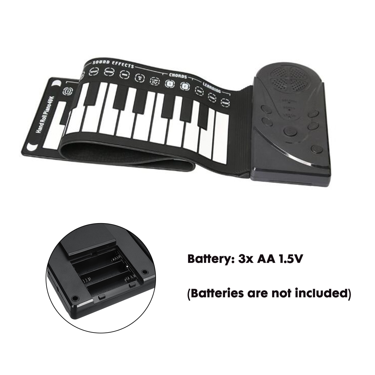 Digital Keyboard Piano Portable Flexible 49 Keys Flexible Silicone Electronic Roll Up Piano Children Toys Built-in Speaker