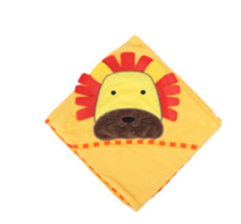 90x90cm baby baby kinderen badjas 100% katoen absorberende geen pilling badhanddoek met cap baby mantel cape T810: yellow lion