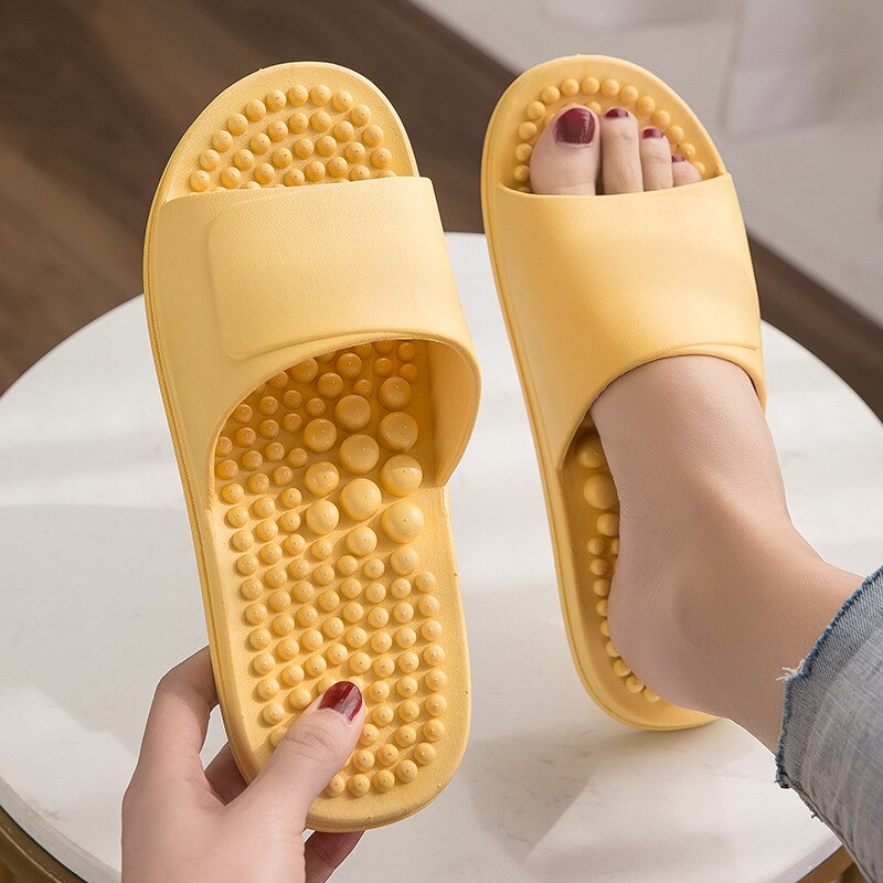 Massage Slippers Female Acupoint Foot Massage Shoes Home Soft Bottom Bathroom Non-Slip Bath Men&#39;s Breathable Wear-Resistant