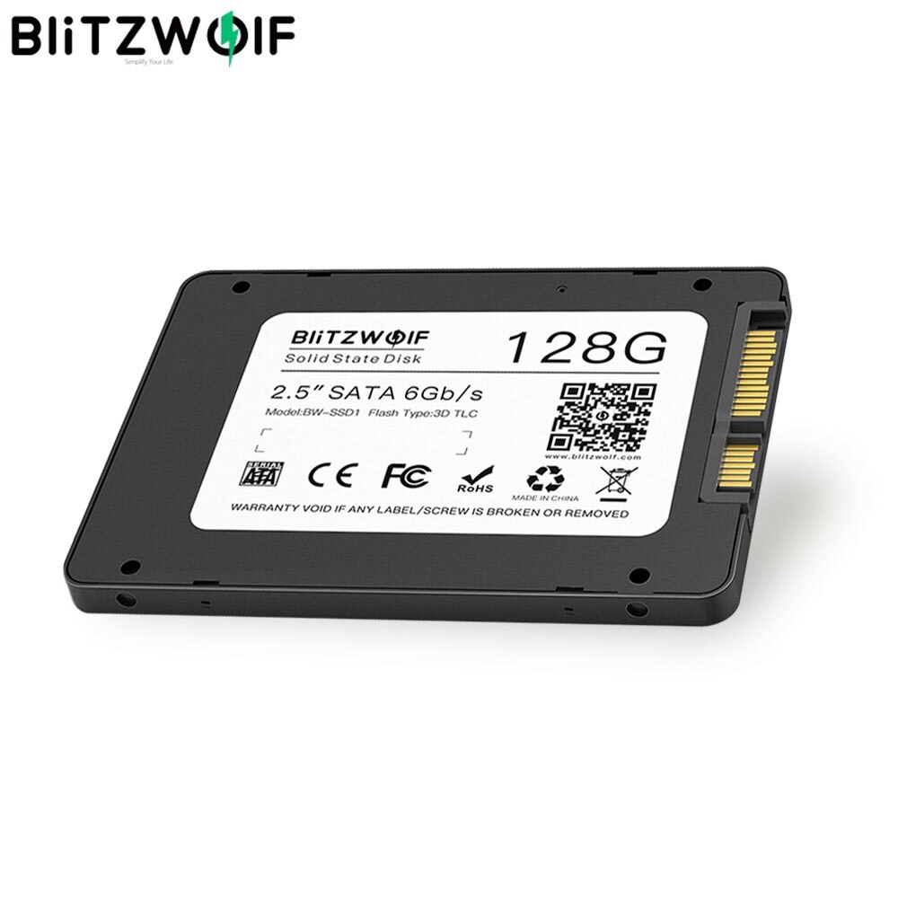 BlitzWolf BW-SSD1 128 GO 2.5 "SATA3 6 Gbit/s R/W à 510/400 MO/s Disque Ssd TLC Puce Interne Disque Dur SATA PC et Ordinateur Portable