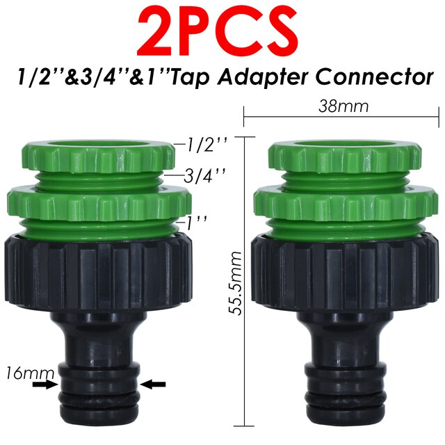 KESLA Garden Sprinkler Hose Connector Y Splitter 2-Way Valve Adapter Quick Connector 3/4''&16mm&4/7mm Quick Connector Fittings: Red