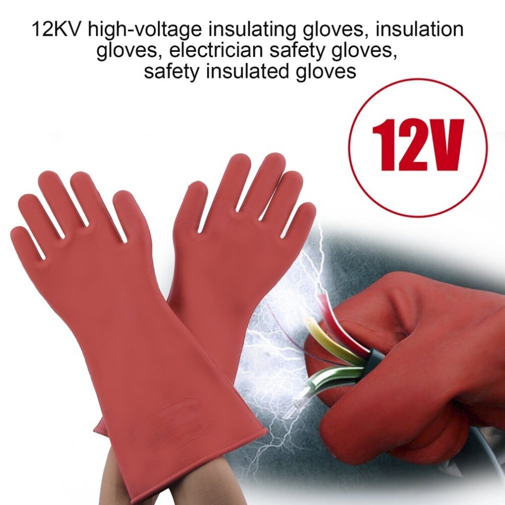 1 Paar Professionele 12 Kv Hoogspanning Isolerende Handschoenen Van Rubber Elektricien 100% Veiligheid Handschoenen 40Cm Sellings