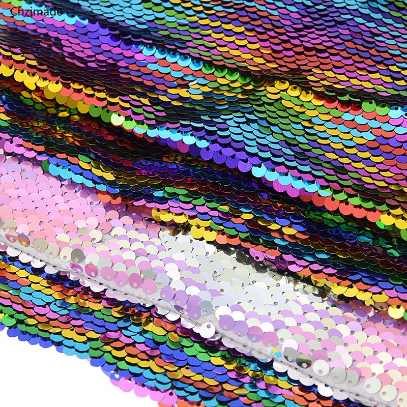 Lychee Leven 29Cm X 21Cm A4 Regenboog Omkeerbare Sequin Stof Glanzende Stof Diy Naaien Leveringen