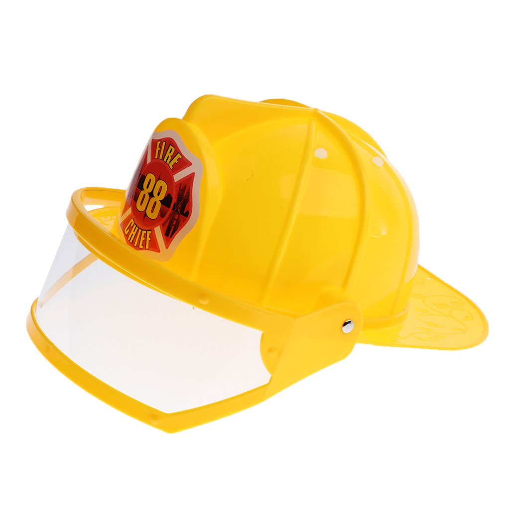 Children Fireman Helmet Firefighter Hat Fancy Dress Accessories Kids Halloween Party Role Play Toy –Yellow