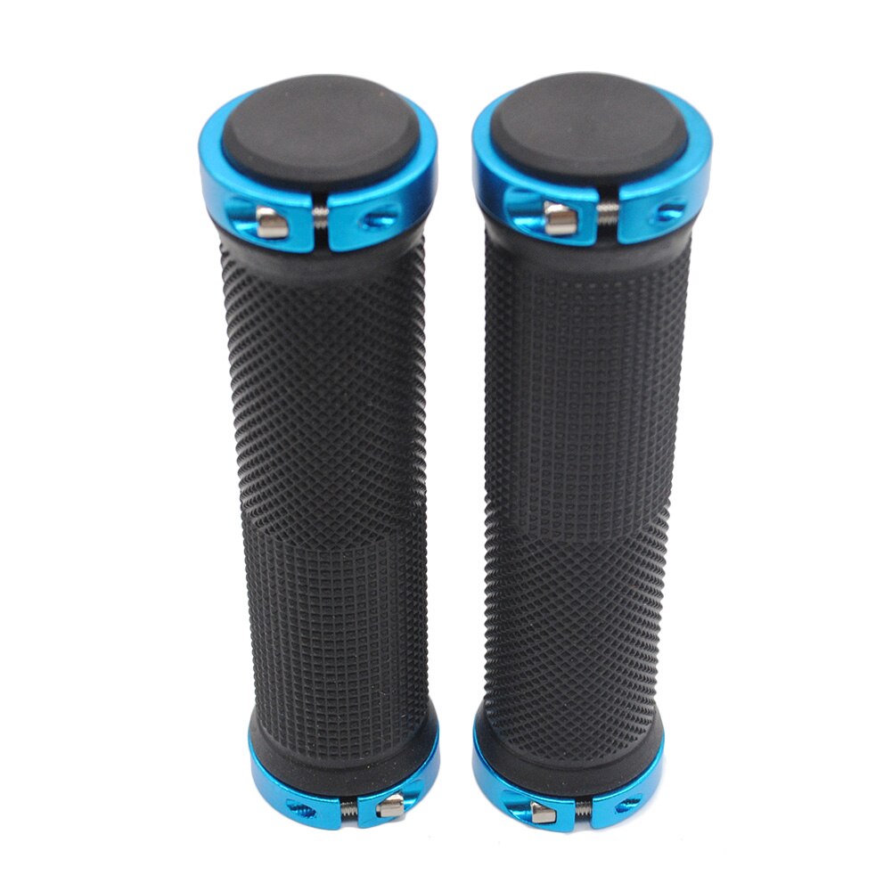 Mountainbike Grips Rubber Slot Op Stuur Lock-On Grips Fixed Gear Fixie Grips End Knock Off: Marineblauw