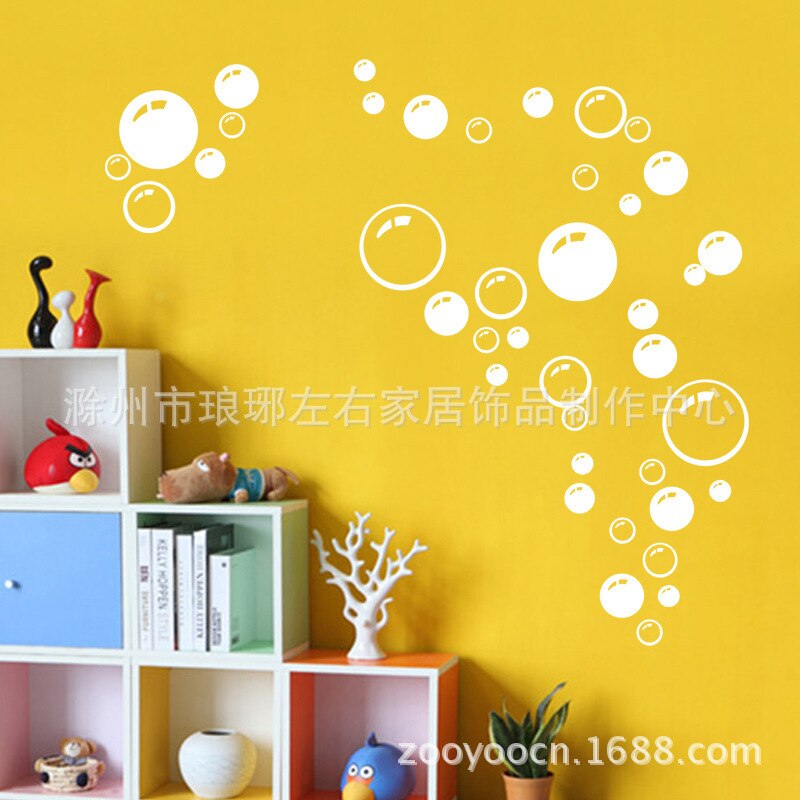 Modern Circle Bubble Pattern Bathroom Products Wall Stickers Home Decor Waterproof Wallpaper Blue Freen Orange White 21*42CM: HM070103