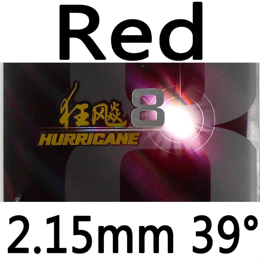 DHS Hurricane8 Hurricane 8 Pips-In Table Tennis Rubber With Sponge: red 2.15mm H39