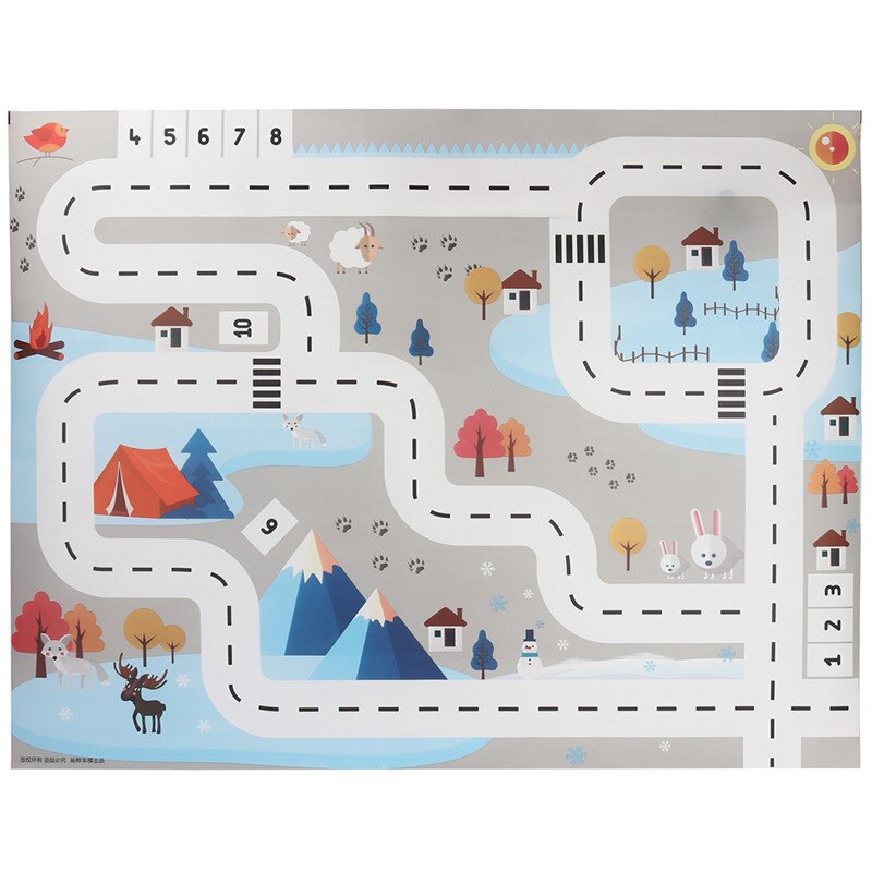 100*130 Cm Speelgoed Auto Mat Kaart Speelgoed Auto Box Kids Simulatie Stad Road Kaart Waterdichte Playmat Draagbare vloer Spelletjes