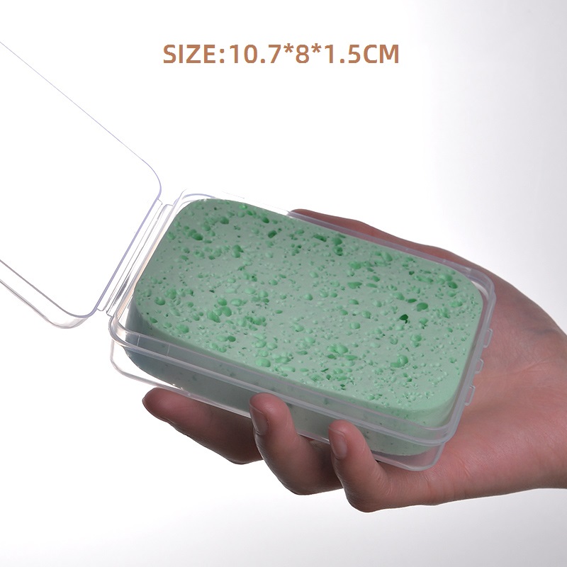 Esponja de cepillo de pintura de acuarela en caja, esponja de agua especial hidratante, fuerte absorción de agua, herramienta de limpieza, suministros de arte: Verde
