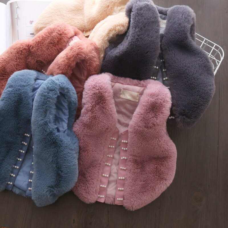 Baby Winter Bont Vest Kinderen Warme Jas Voor Meisje Kids Faux Fur Vest Mouwloze Bovenkleding 2 3 4 jaar Kleding