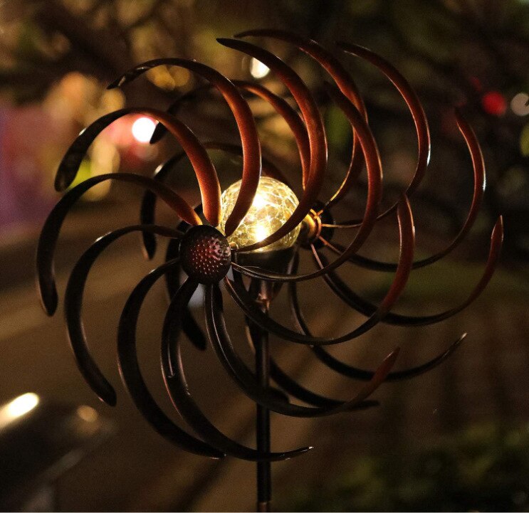 Spinner de viento colgante para jardín, llama de Mandala, acero inoxidable 3D, giratorio fácil, para exterior: Black Gold