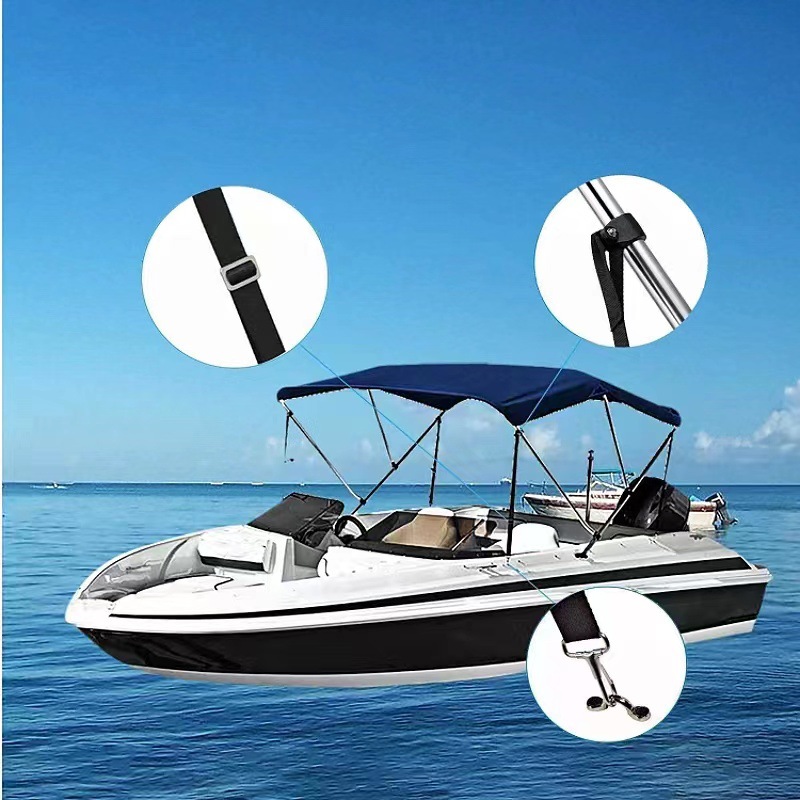 Correas para toldo superior de barco Bimini resistentes a la intemperie, correas marinas ajustables con ganchos de presión de acero inoxidable para dosel y canoa