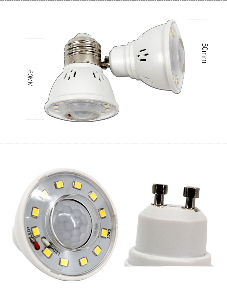 2-Piece 230V PIR Motion Sensor Light GU10 LED 3W Automatical On/Off No Switch Public Area Corridor Aisle Passageway Lighting