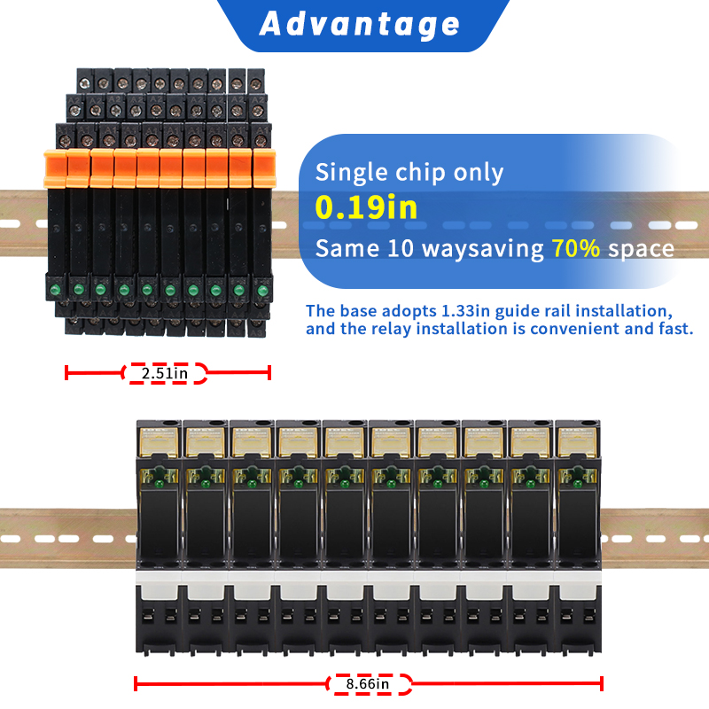Lctc 10 stk. tyndt relæ ssr berøringsfri din-skinne terminal solid state relæmodul dc til ac dc til dc led 6a ssr -41 fda ssr -41 fdd