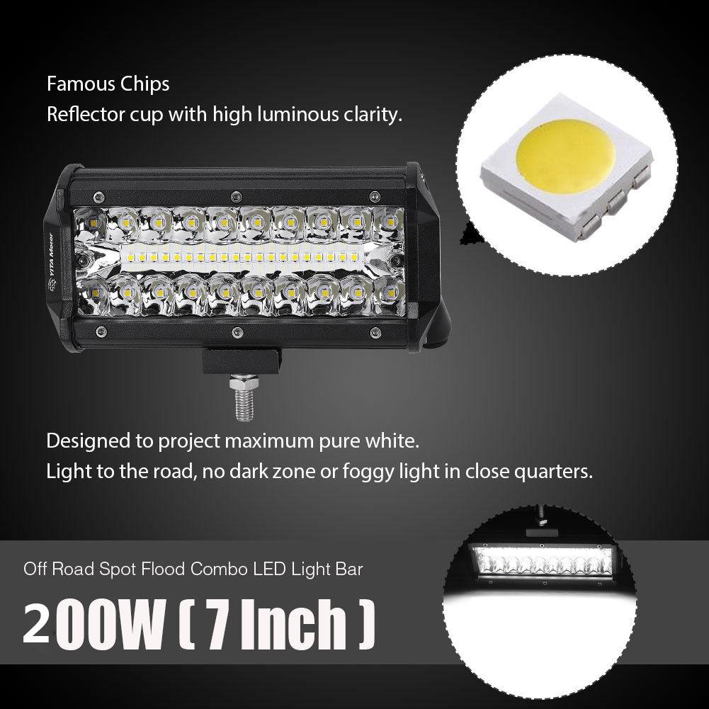 thumbnail image 2 of MAYELLO 4x 7 Inch 200W LED Work Light Bars - Flood & Spot Combo, Offroad Fog Lights For Truck ATV Jeep 2 of 4