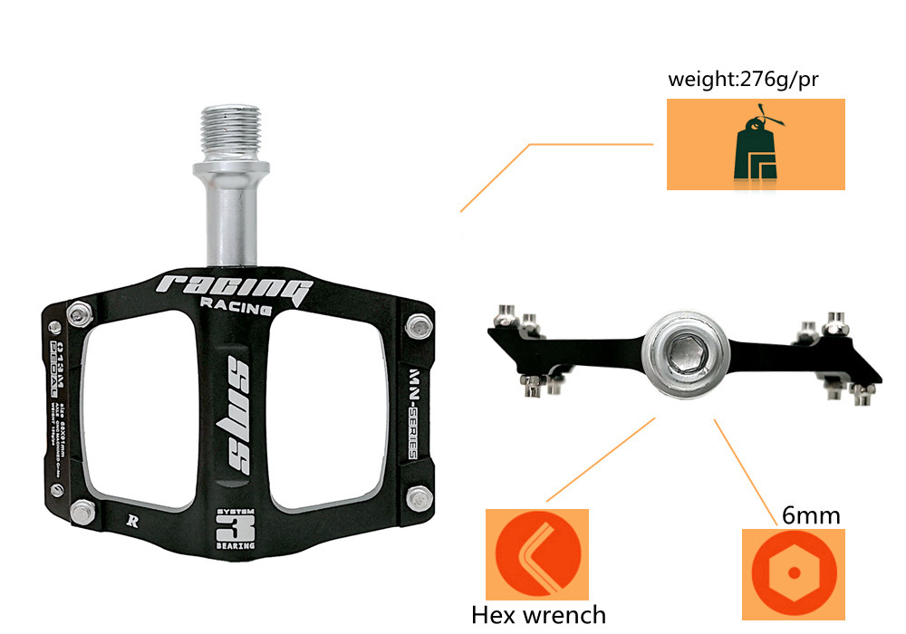 CNC-plataforma antideslizante para bicicleta de montaña, piezas ultraligeras de 3 rodamientos, AL6061,