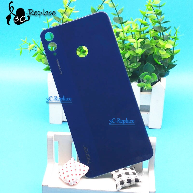 For Huawei Honor 8X JSN-L21 LCD Faceplate Frame Front Middle Frame Housing Battery Door Back Cover Housing Case Rear bracket: Blue Battery Cover