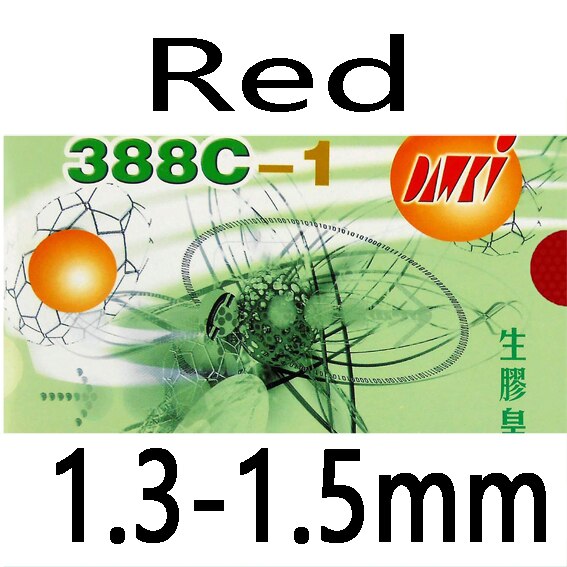 Dawei 388c-1 king of medium pips-out bordtennis pingpong gummi med svamp: Rød 1.3-1.5mm