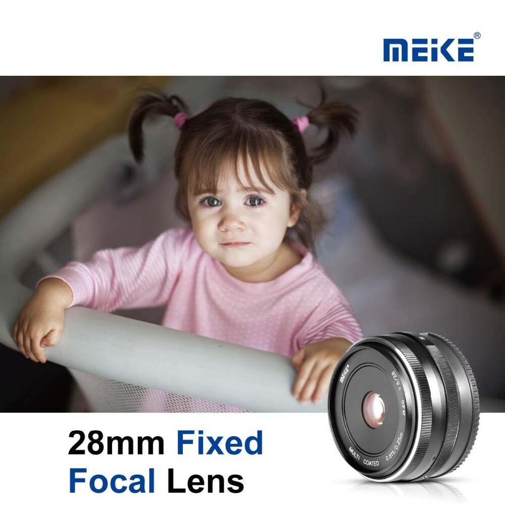 MEKE 28mm f2.8 Manual Focus Fixed Lens for Sony E Mount Digital Cameras NEX3/3N/5/5T/5R/6/7/A5000/A5100/A6000/A6100/A6300/A6500