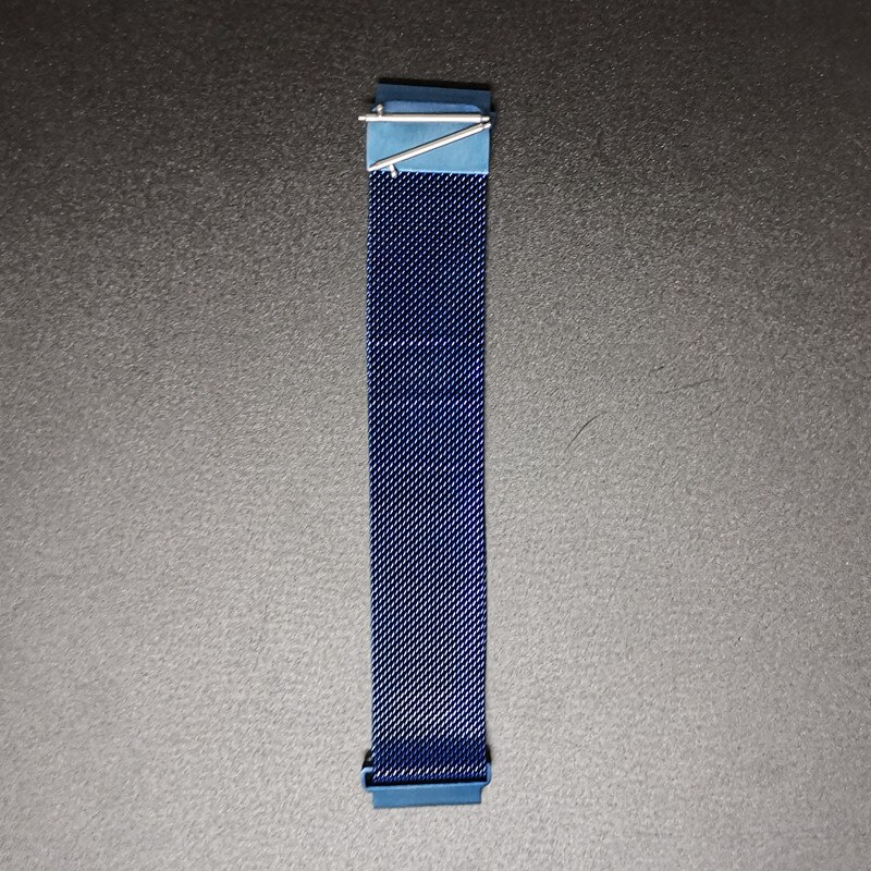 Klockarmband lämpligt för smart watch  p8 silikonrem och stålrem 20mm: Blått stål