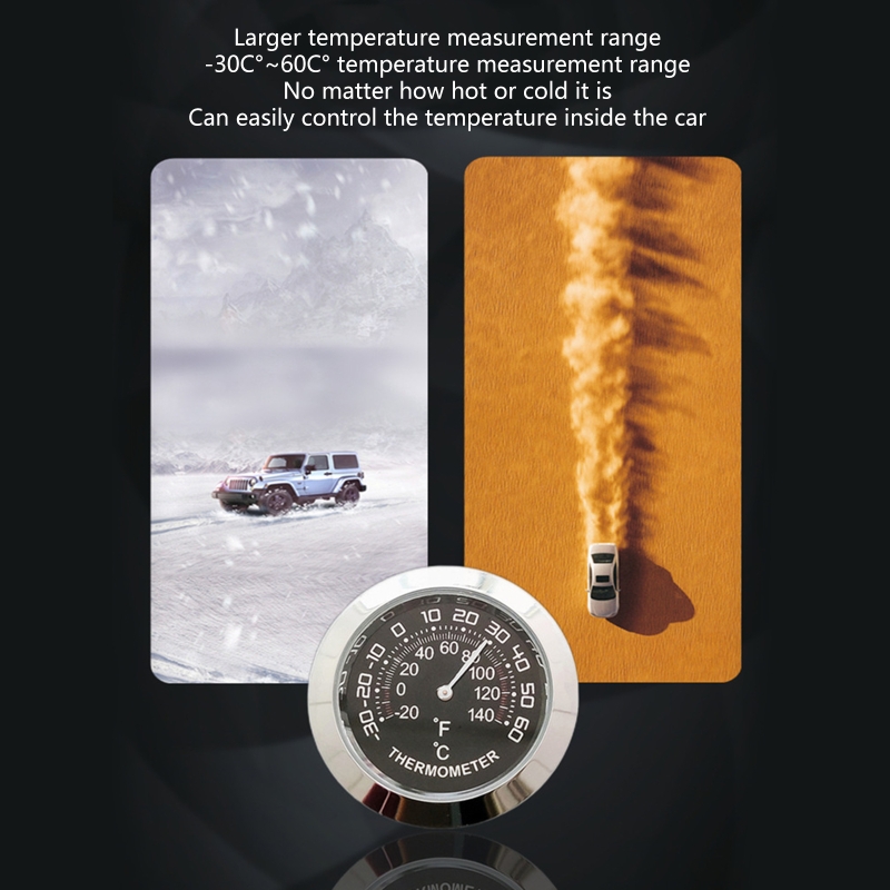 Mini Auto Dashboard Thermometer Mini Fahrzeug Thermometer Dekoration Runde Temperatur Gauge Feuchtigkeit Meter Auto Dekoration