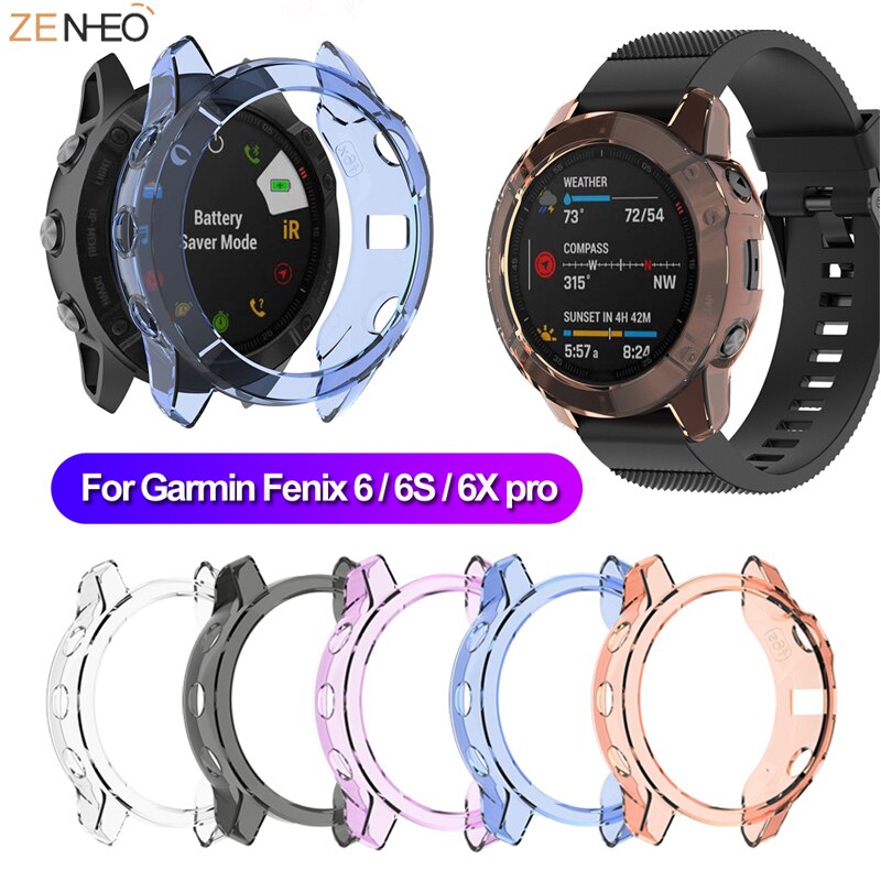 TPU Cover Protection Frame Shell for Garmin Fenix 6 6S 6X Case Replacement for Garmin Fenix 6pro/6X pro/6X pro Protective Case