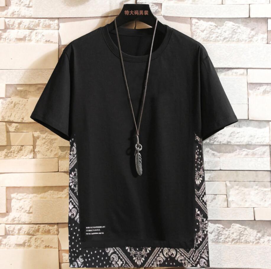 large size T Shirt loose elastic national wind semi-short sleeve t-shirt male plus size 10XL 11XL 12XL 13XL 14XL 14XL 200kg